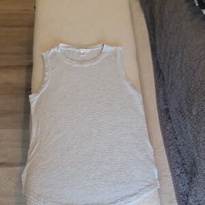 Athleta Gray Striped Breezy Tank Top